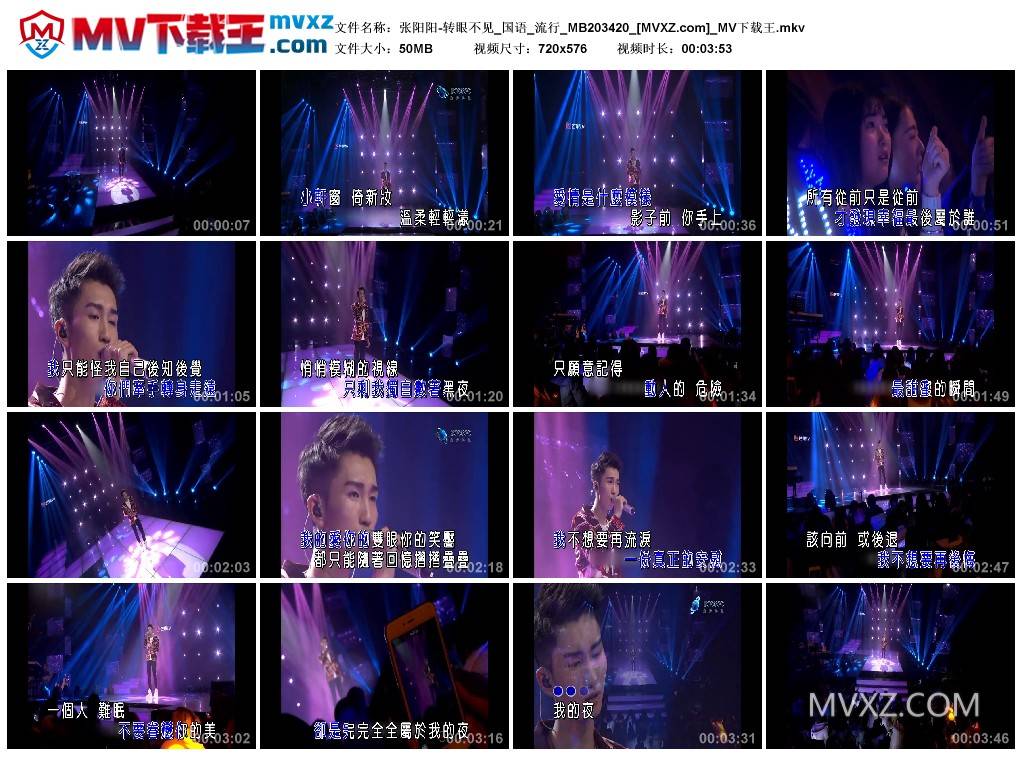 张阳阳-转眼不见_国语_流行_MB203420